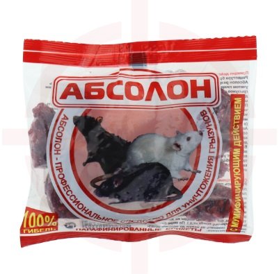 Абсолон, парафиновые брикеты - приманка для грызунов, 100 гр.