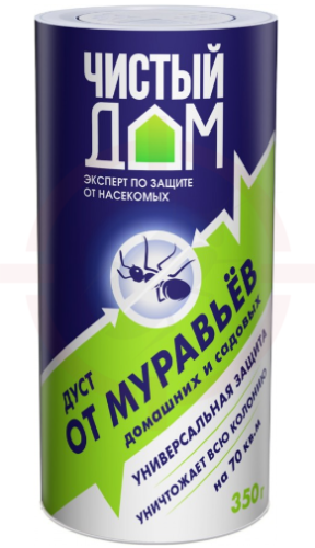 Чистый Дом - дуст от тараканов, клопов, блох, муравьев, 350 гр.