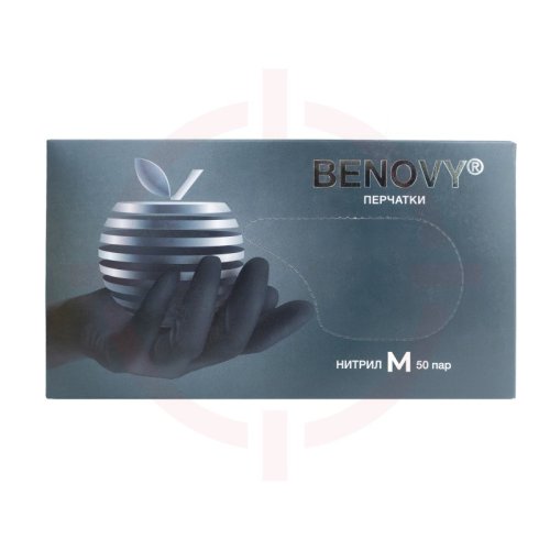 Перчатки нитриловые черные - BENOVY