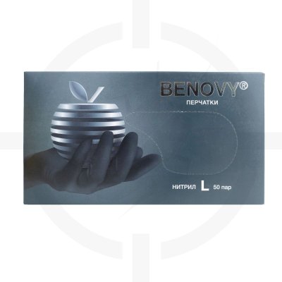 Перчатки нитриловые черные - BENOVY
