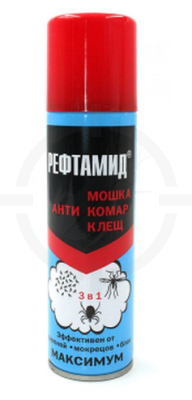 Рефтамид Максимум 3 в 1 - аэрозоль, средство от комаров, клещей, мошек, 147 мл.