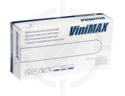 Перчатки виниловые, бесцветные - ViniMAX 50пар
