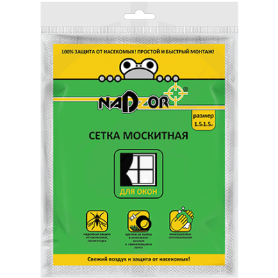 Nadzor Сетка москитная для окон, 1,5*1,5 м, белая